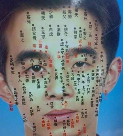 男人十大福痣图 面部福痣的位置图