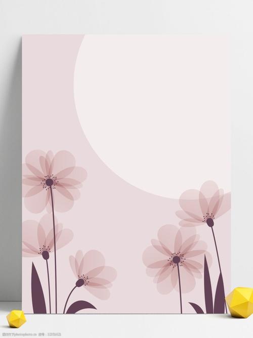 淡雅粉色花瓣日出清新背景图