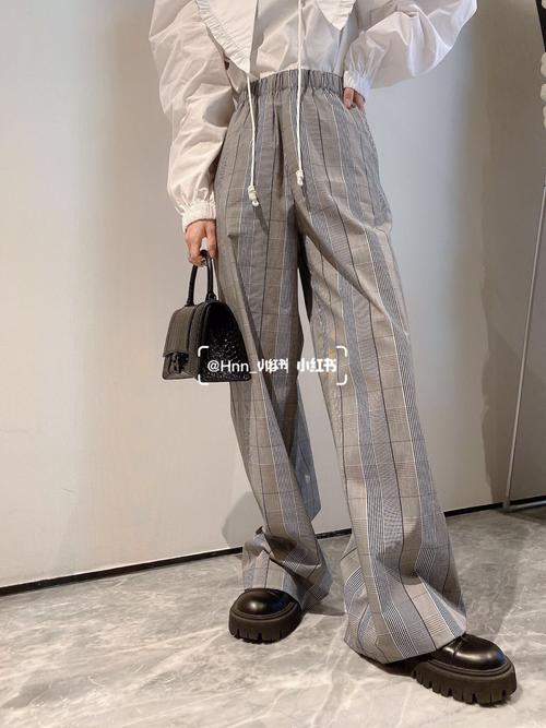 巴黎世家阔腿格子裤|腿长的秘密9215武器_格子_穿