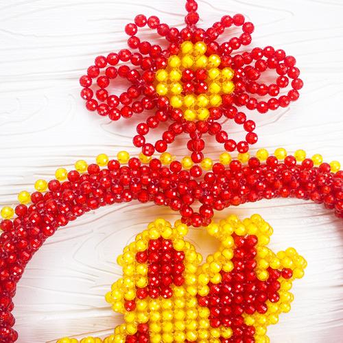 串珠工艺品中国结喜庆家居挂饰手工穿珠爱心福字囍家双鱼客厅壁挂