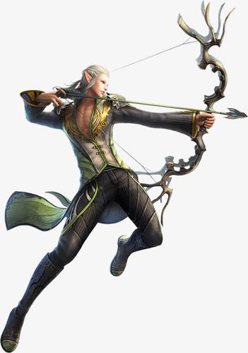 手持弓箭 精灵男子 png素材
