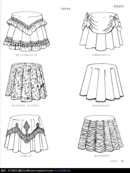 桌子上的桌布简笔画