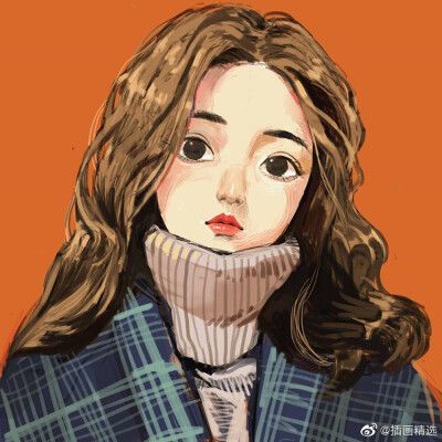 一组女孩人物插画头像,可procreate可水彩可水粉