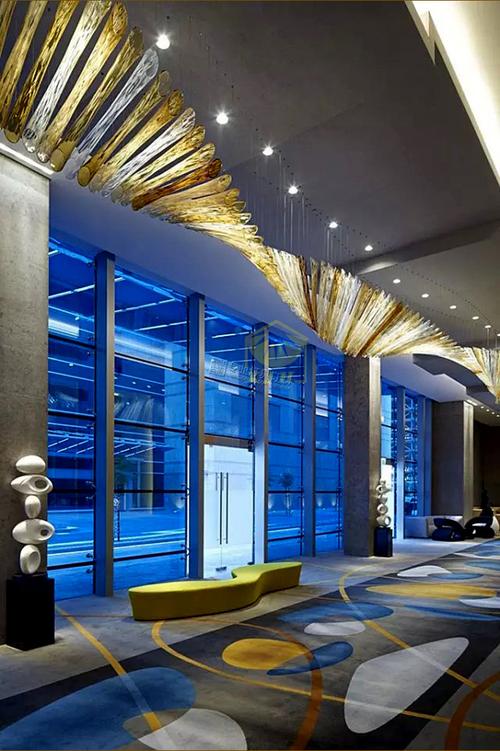 酒店工程灯空中吊饰灯大堂走廊天花吊饰灯 创意玻璃管