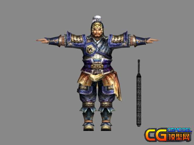武将_魏_造型1_武器1_夏侯渊免费 模型 5204  