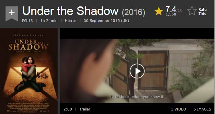 喏,就是这部:      《阴影之下》     under the shadow   而sir对