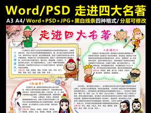 走进四大名著小报读书阅读手抄报电子小报