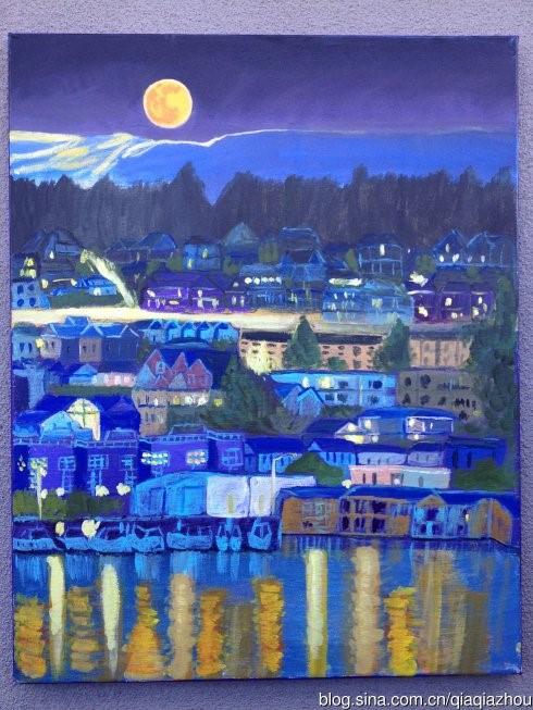 展开全部 画夜晚的小山村,一般多以比较深的冷色(蓝绿紫)搭配少量