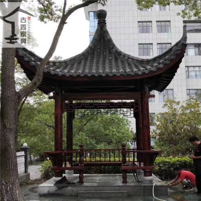 古建四角凉亭小青瓦六角亭子