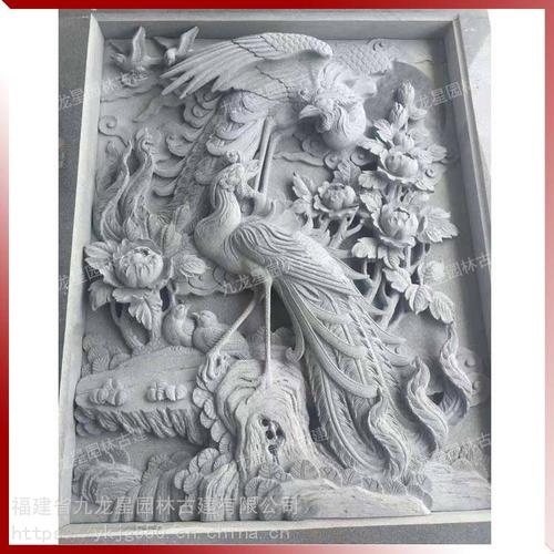 手工雕刻石雕牡丹图片 浮雕石雕花开富贵 福建石雕浮雕报价