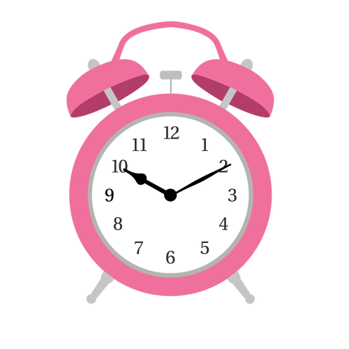 卡通手绘粉色小闹钟