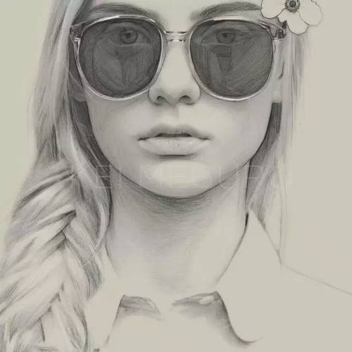 画画的女人都好有气质细腻美女素描水彩