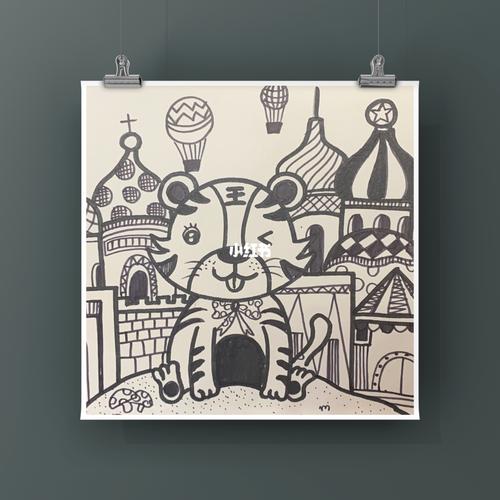 线描老虎_儿童画_文化_绘画