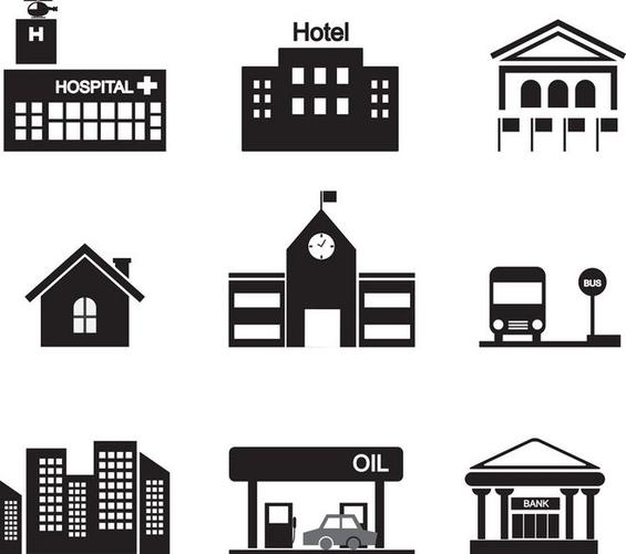 按钮图标标志图标建筑图标icon矢量图标黑色图标图矢量素材