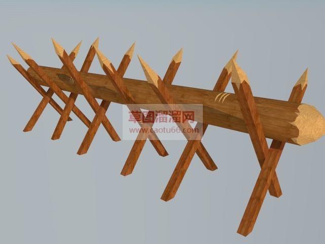 古代障碍物拒马su免费模型