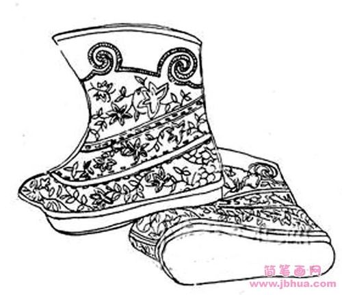 蒙古靴子简笔画图片