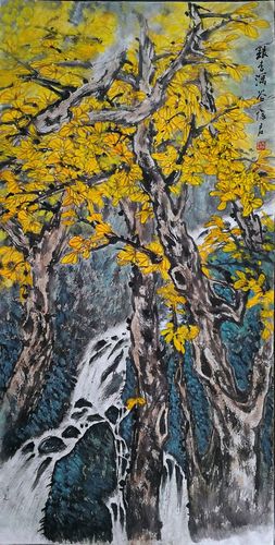 「一日一画」名家名作赏析之画家忆君银杏画第二十篇