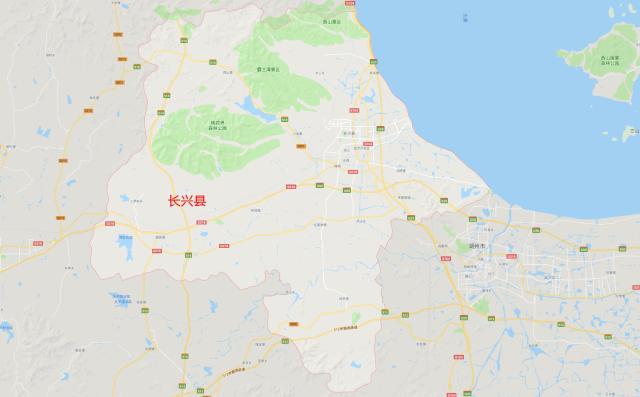 浙江省湖州市行政区划地图上面的长兴县如下所示.