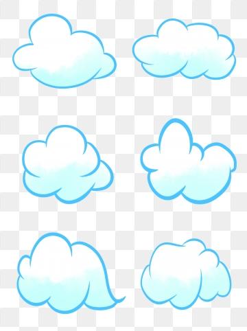 白云颜色的简笔画彩色