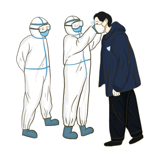 抗疫医护人员卡通