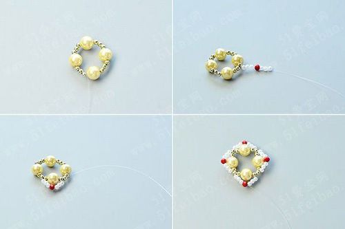 华美的串珠手链,金白红三色珠串首饰 - 手工小制作 - 51费宝网