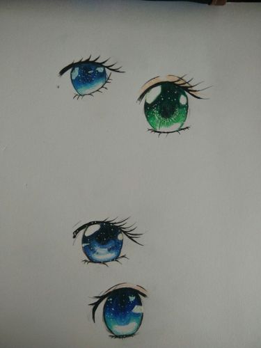 彩铅 动漫眼睛
