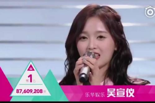 创造101吴宣仪各大投票第一王座名副其实