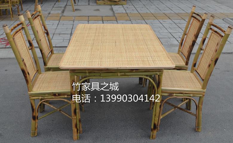 厂家直销竹制家具竹餐桌椅竹桌子竹椅子凤尾椅竹餐椅竹制长方桌商品