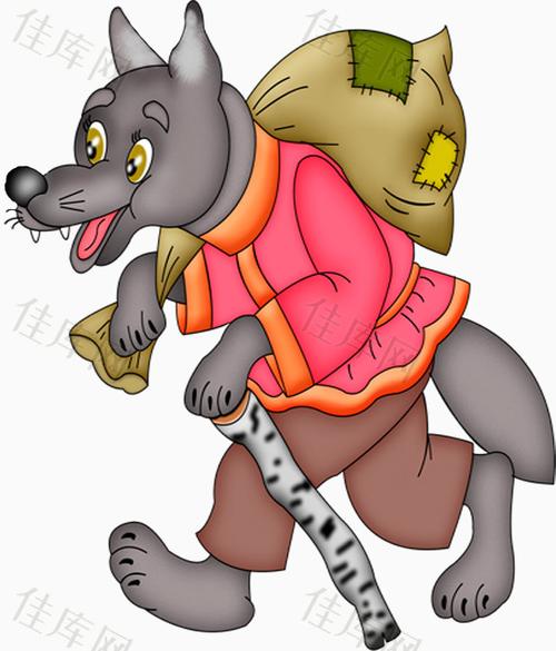 抗麻袋的狐狸_卡通手绘_577*675px_编号5627095_png