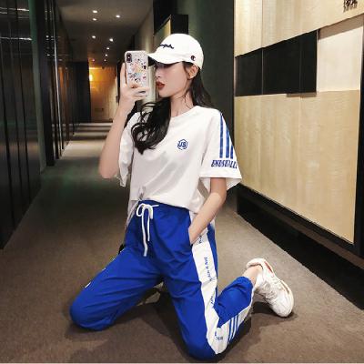 2020年新款夏特色少女风酷女孩两件套休闲运动套装女潮牌时尚ins