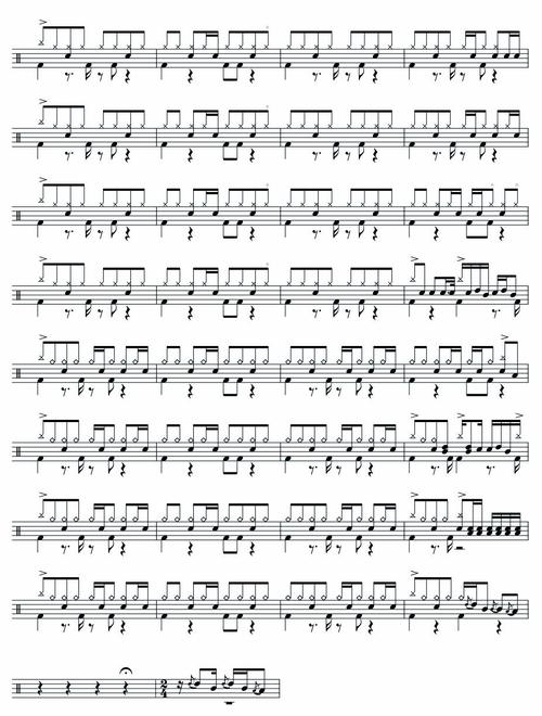 《一路向北》架子鼓鼓谱_架子鼓_周杰伦_娱乐_音乐