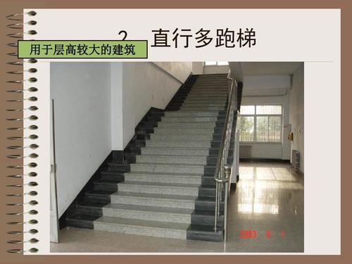 楼梯《房屋建筑学》画图ppt  楼梯 《房屋建筑学》画图 2 直行多跑梯