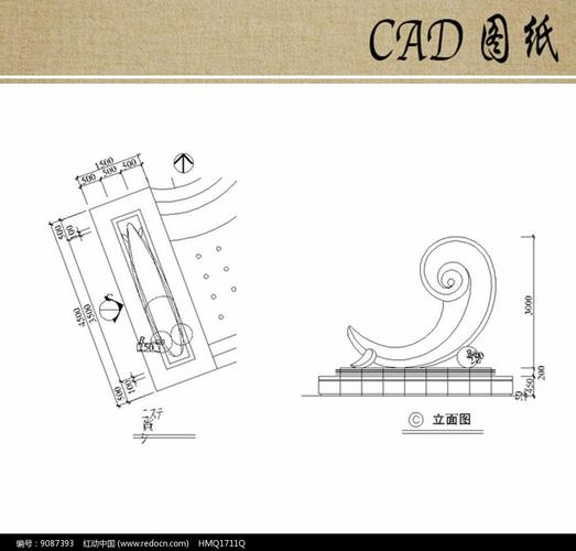海浪雕塑设计cad