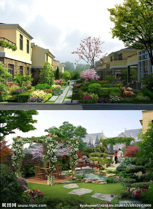 别墅建筑园林设计图片