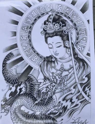 满背观音素材分享|纯艺术|绘画|天使纹身 - 临摹作品 - 站酷 (zcool)