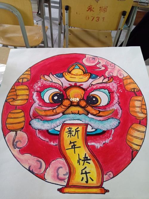 舞狮_绘画_文化_绘画