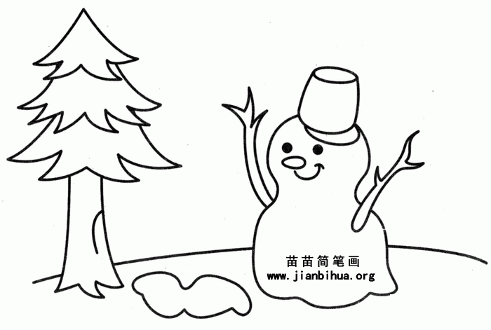 堆雪人简笔画图片,画法