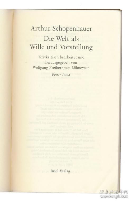 arthur schopenhauer: die welt als wille und vorstellung i & ii.