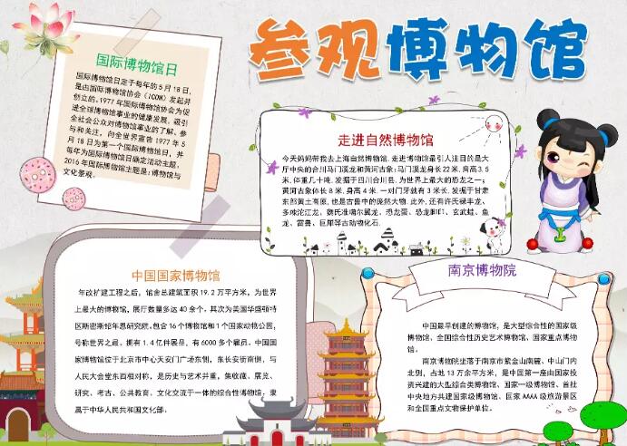 博物馆小报手抄报图片大全