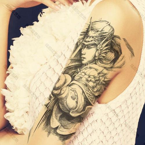 持久 胸部_任选两张纹身贴防水防汗持久男女赵云关公花臂 胸部手臂