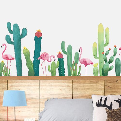 [踏云旗舰店] 风植物仙人掌墙贴纸温馨客厅卧室宿舍踢脚线贴画 ins