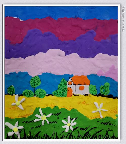 名仕色彩班5轮作品《超轻粘土风景》