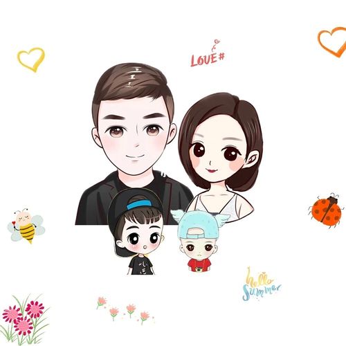 四口之家卡通图_卡通_夫妻_卡通头像_素材_素材其他