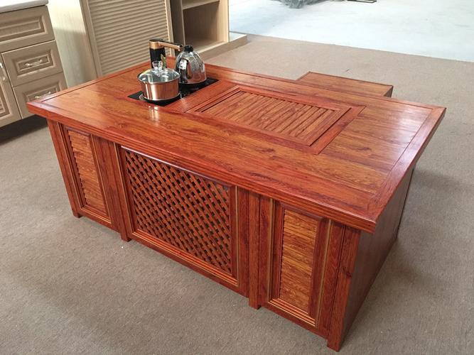 现代中式会客全铝合金功夫茶台自动上水带电磁炉客厅办公茶桌茶台