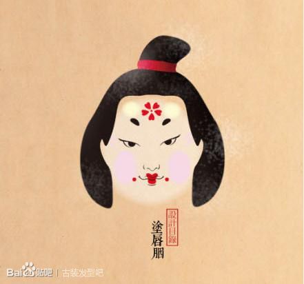 唐代妆容发型简笔画