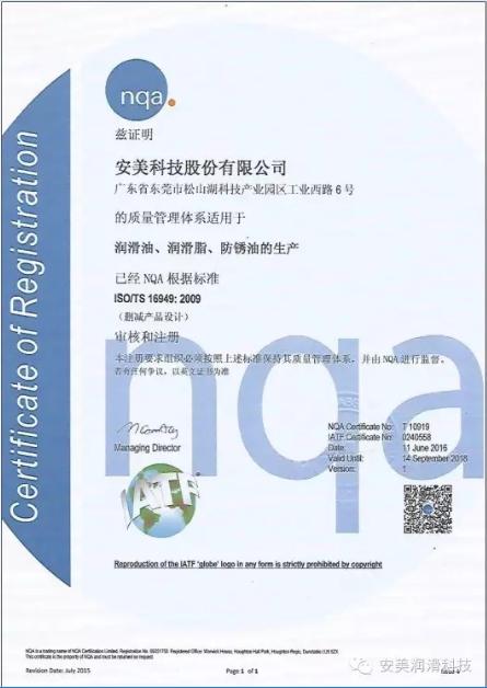 安美科技股份有限公司ts认证证书中文版
