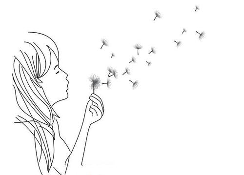 吹蒲公英的女孩