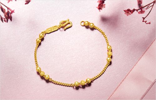 周大福珠宝首饰简约时尚足金黄金手链计价工费148f163567