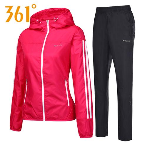 361度女装运动套装2017秋季新款卫衣361跑步运动服训练套装长裤女