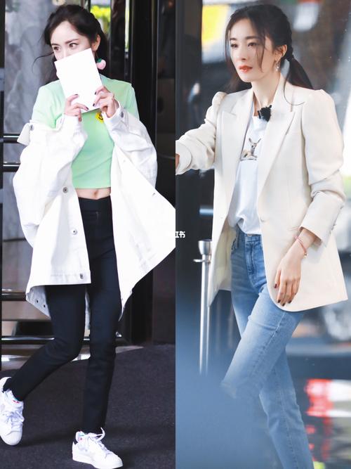 杨幂私服街拍,幂幂的2020秋冬机场穿搭7615_杨幂